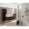 Тумба VITRA METROPOLE 80 см с раковиной INFINIT из искусственного камня, c 2-мя ящиками, цвет сливовое дерево, фасад черное акриловое стекло 58181
